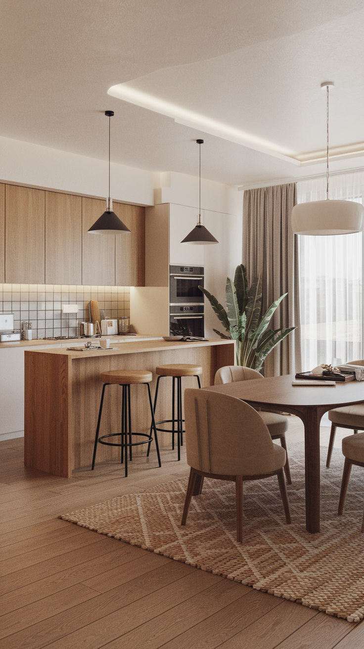 Дизайн open concept kitchen living room для компактних приміщень