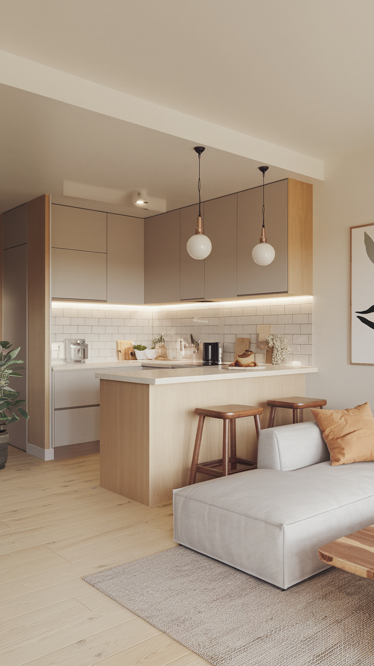 Дизайн open concept kitchen living room для компактних приміщень